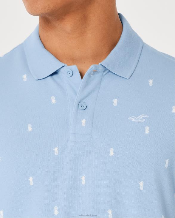 logo pictogram patroon polo lichtblauw patroon Heren Hollister toppen 06JX983