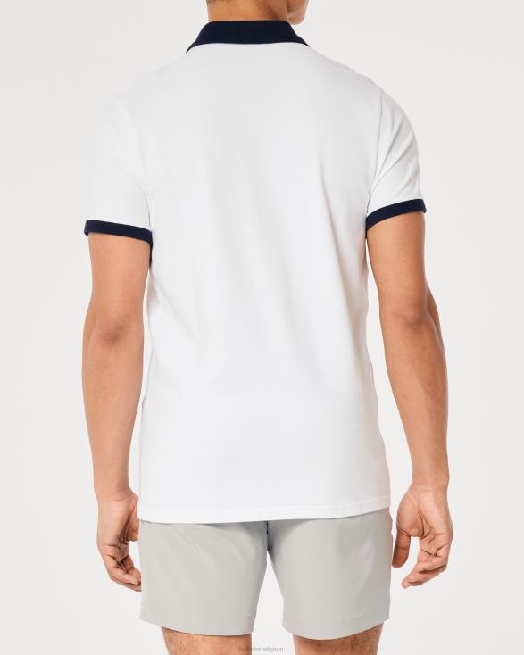 polo met contrasterende kraag wit Heren Hollister toppen 06JX992