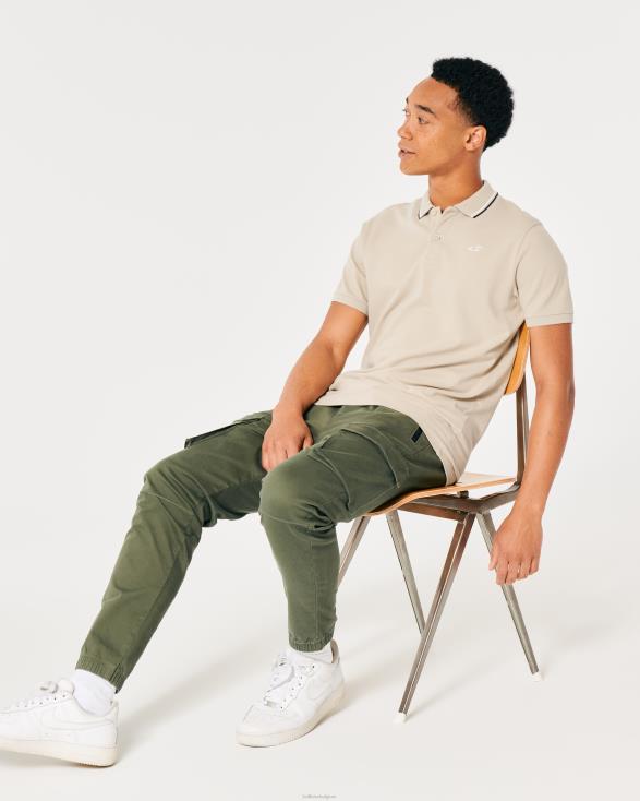 polo met getipte kraag heide grijs Heren Hollister toppen 06JX991