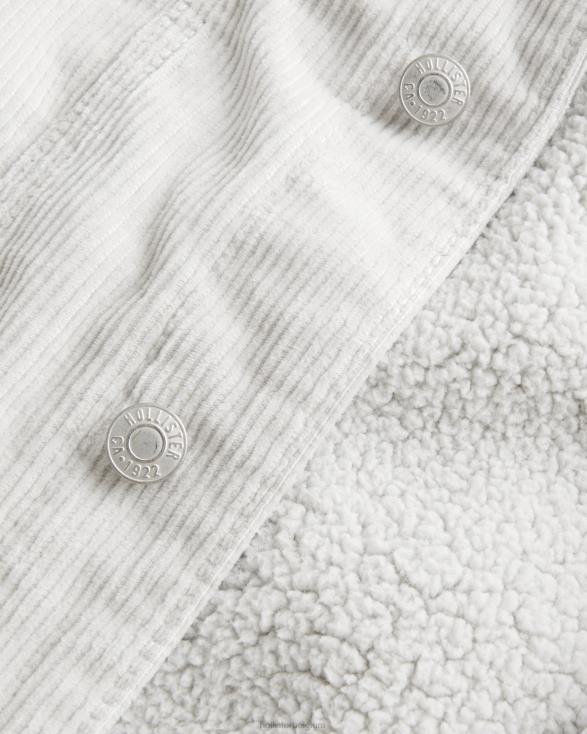 met sherpa gevoerd corduroy truckerjack lichtgrijs Heren Hollister toppen 06JX1025