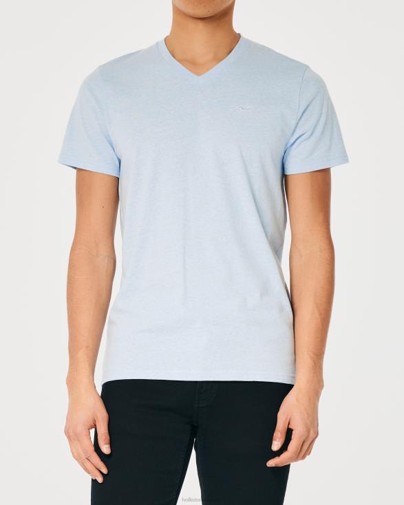 T-shirt met V-hals en logo licht heideblauw Heren Hollister toppen 06JX894