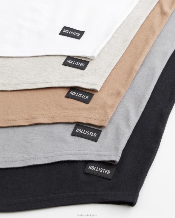 T-shirt met lange ronde zoom en ronde zoom, set van 5 multi Heren Hollister toppen 06JX811