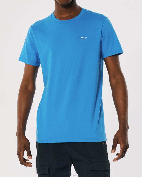 T-shirt met ronde hals en logo blauw Heren Hollister toppen 06JX806
