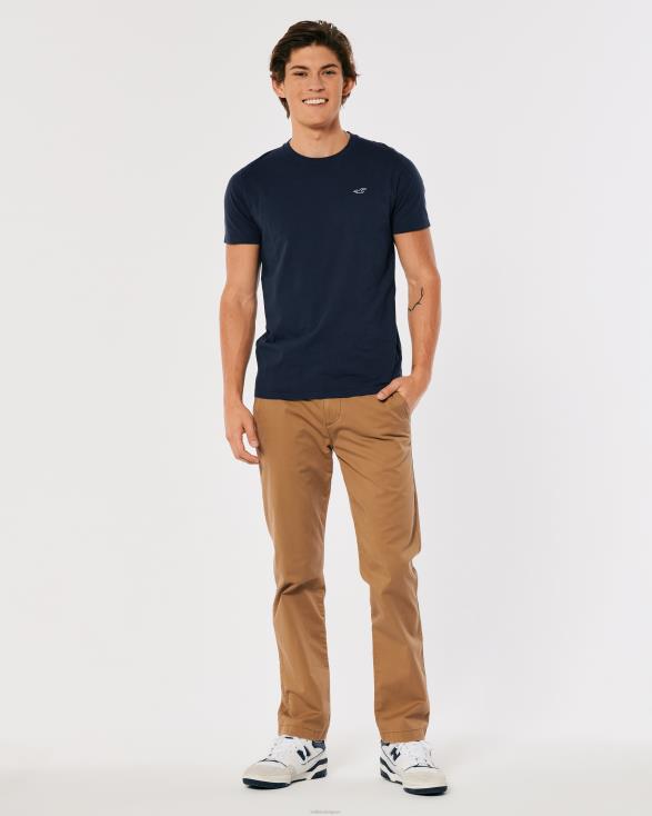 T-shirt met ronde hals en logo marine Heren Hollister toppen 06JX794