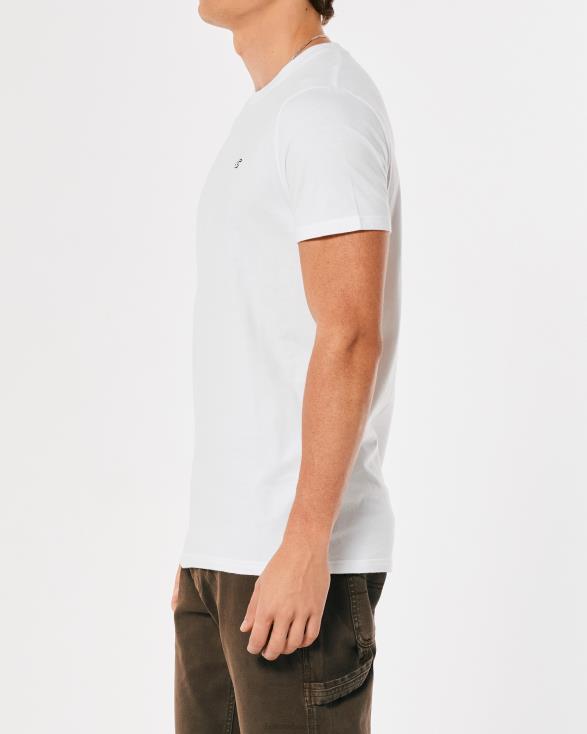 T-shirt met ronde hals en logo wit Heren Hollister toppen 06JX797