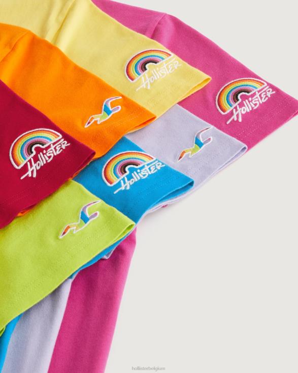 T-shirts met crew met Pride-logo multi 7 helder Heren Hollister toppen 06JX74