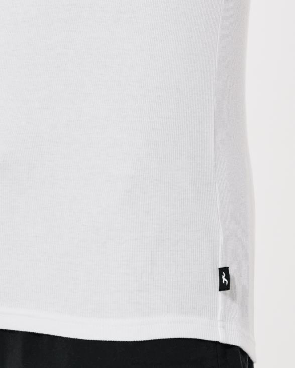 geribbelde tank wit Heren Hollister toppen 06JX898