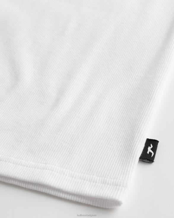 geribbelde tank wit Heren Hollister toppen 06JX898