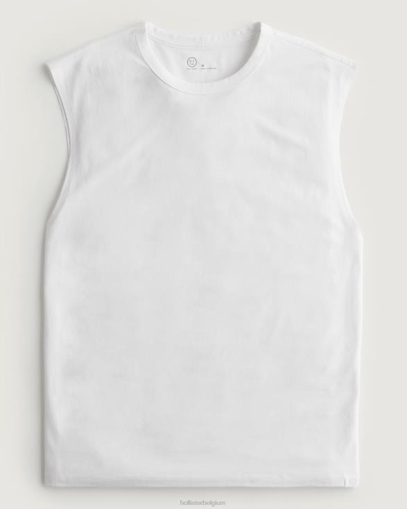 gilly hicks active essentials spiertank wit Heren Hollister toppen 06JX1065