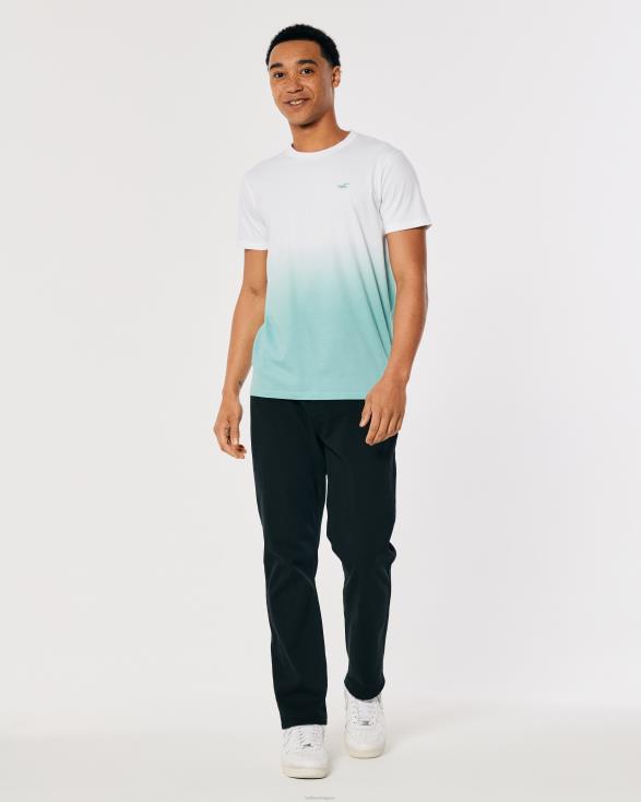 katoenen T-shirt met ombre-logo wit tot mint ombre Heren Hollister toppen 06JX905