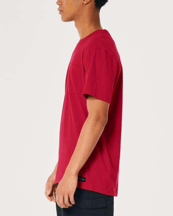 relaxed T-shirt met ronde hals rood Heren Hollister toppen 06JX1048