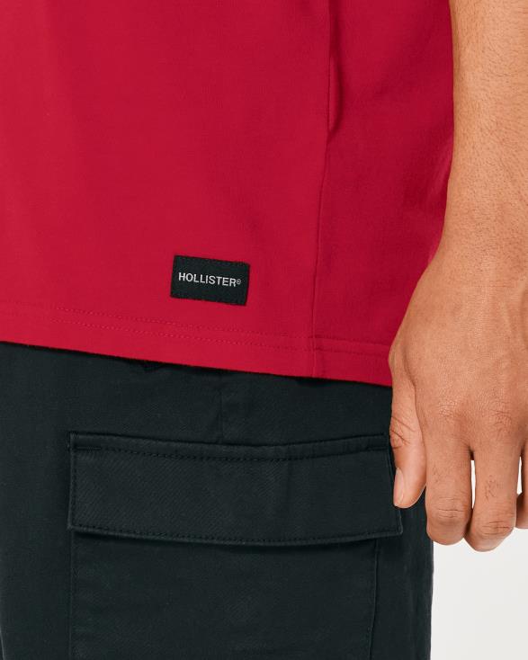relaxed T-shirt met ronde hals rood Heren Hollister toppen 06JX1048
