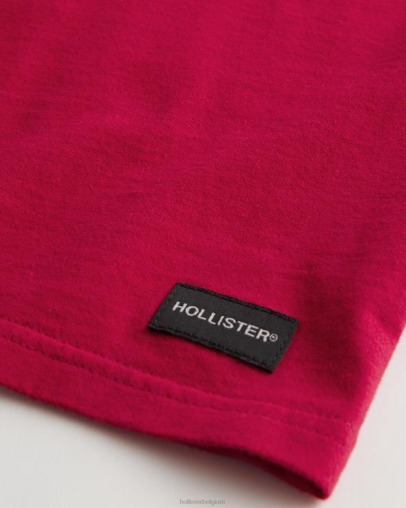 relaxed T-shirt met ronde hals rood Heren Hollister toppen 06JX1048