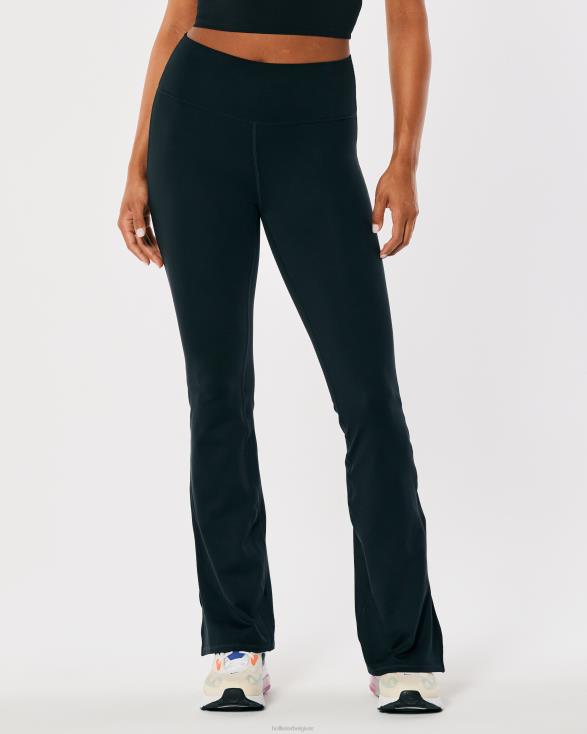 Gilly Hicks Active Recharge high-rise kick flare broek met splitzoom zwart vrouwen Hollister bodems 06JX735