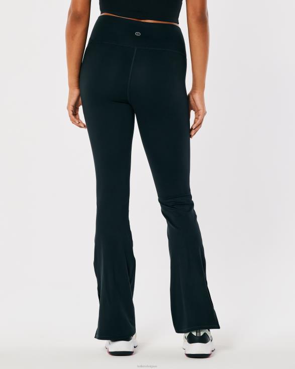 Gilly Hicks Active Recharge high-rise kick flare broek met splitzoom zwart vrouwen Hollister bodems 06JX735