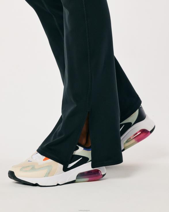 Gilly Hicks Active Recharge high-rise kick flare broek met splitzoom zwart vrouwen Hollister bodems 06JX735