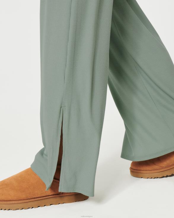 gilly hicks jersey geribbelde slaapbroek met wijde pijpen licht groen vrouwen Hollister bodems 06JX709