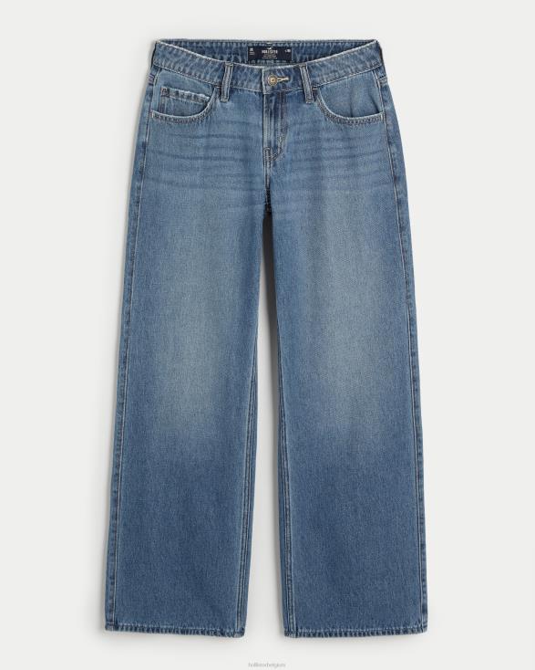 baggy jeans met lage taille en medium wassing medium vrouwen Hollister bodems 06JX482