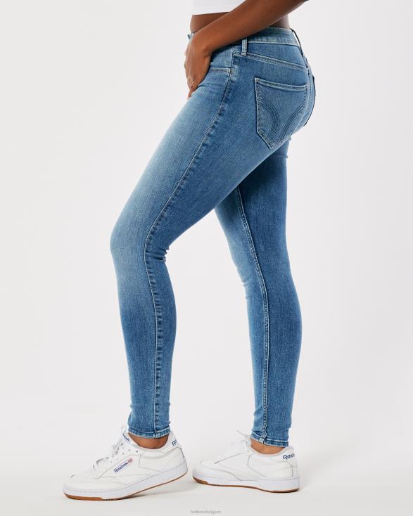 curvy halfhoge superskinny jeans met medium wassing medium wassen vrouwen Hollister bodems 06JX750