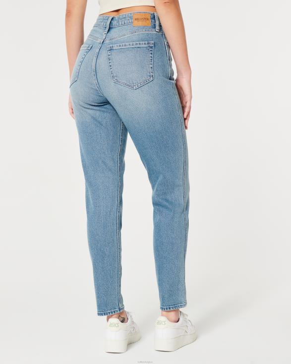 curvy mom jeans met ultrahoge taille en medium wassing medium wassen vrouwen Hollister bodems 06JX484
