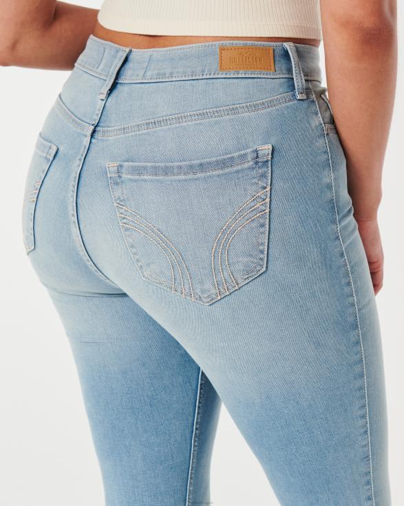 curvy superskinny jeans met medium wassing en hoge taille lichte wassing vrouwen Hollister bodems 06JX611