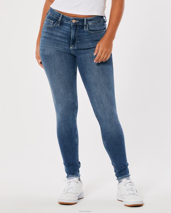 curvy superskinny jeans met medium wassing en hoge taille medium vrouwen Hollister bodems 06JX576