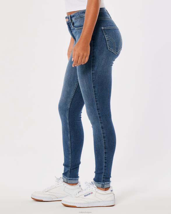 curvy superskinny jeans met medium wassing en hoge taille medium vrouwen Hollister bodems 06JX576