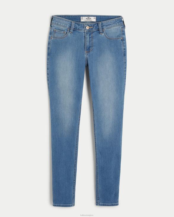 curvy superskinny jeans met medium wassing en lage taille lichte medium wassing vrouwen Hollister bodems 06JX678