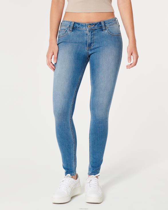 curvy superskinny jeans met medium wassing en lage taille lichte medium wassing vrouwen Hollister bodems 06JX678