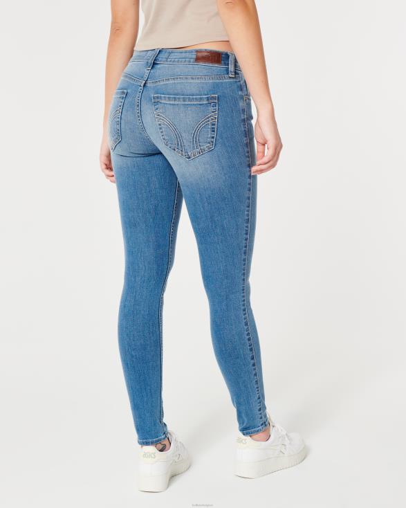 curvy superskinny jeans met medium wassing en lage taille lichte medium wassing vrouwen Hollister bodems 06JX678