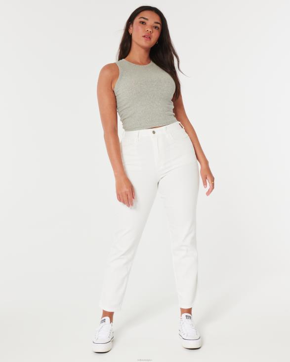 curvy witte mom jeans met ultrahoge taille room vrouwen Hollister bodems 06JX578