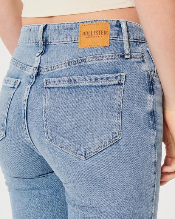 flare jeans met medium wassing en hoge taille medium wassen vrouwen Hollister bodems 06JX589