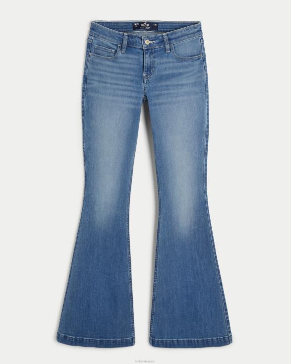 flare jeans met medium wassing en lage taille medium wassen vrouwen Hollister bodems 06JX516