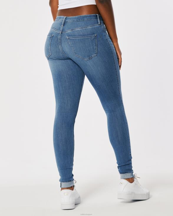 halfhoge halfhoge jeanslegging met medium wassing medium vrouwen Hollister bodems 06JX712