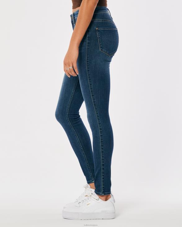 halfhoge jeanslegging met donkere wassing donkere wassing vrouwen Hollister bodems 06JX570