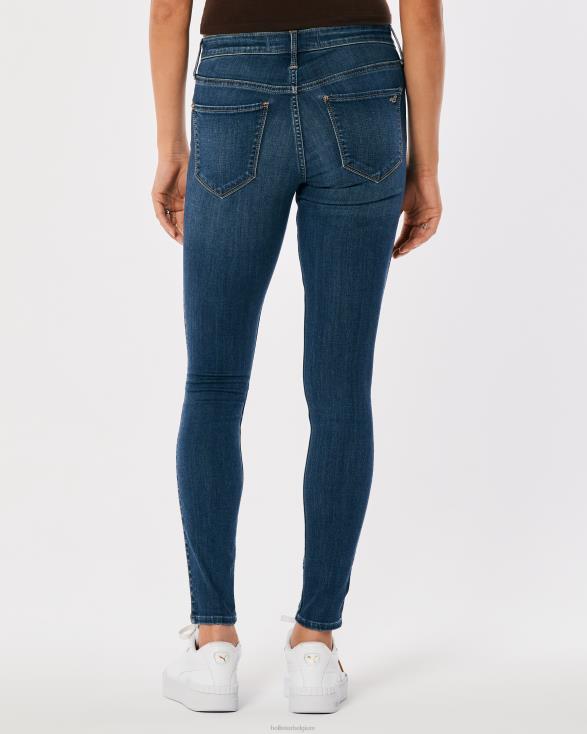 halfhoge jeanslegging met donkere wassing donkere wassing vrouwen Hollister bodems 06JX570