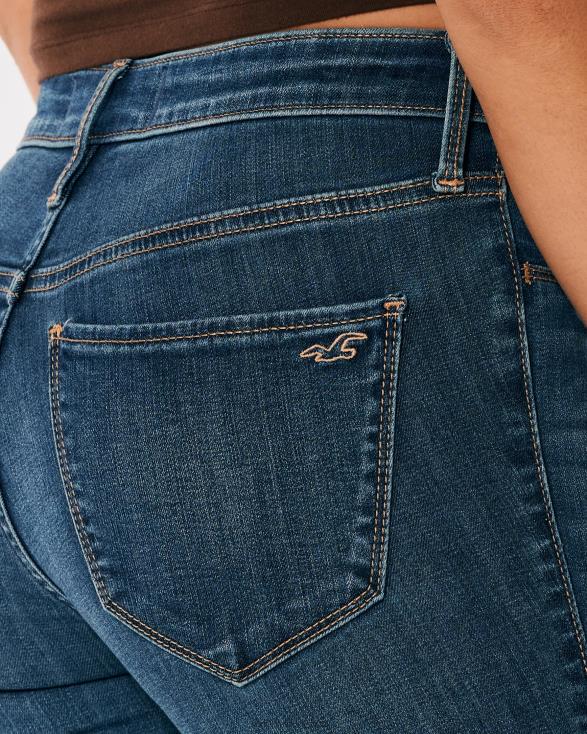 halfhoge jeanslegging met donkere wassing donkere wassing vrouwen Hollister bodems 06JX570