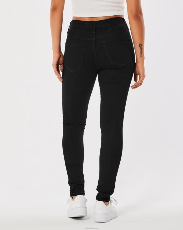hoge taille zwarte jean legging zwart vrouwen Hollister bodems 06JX553