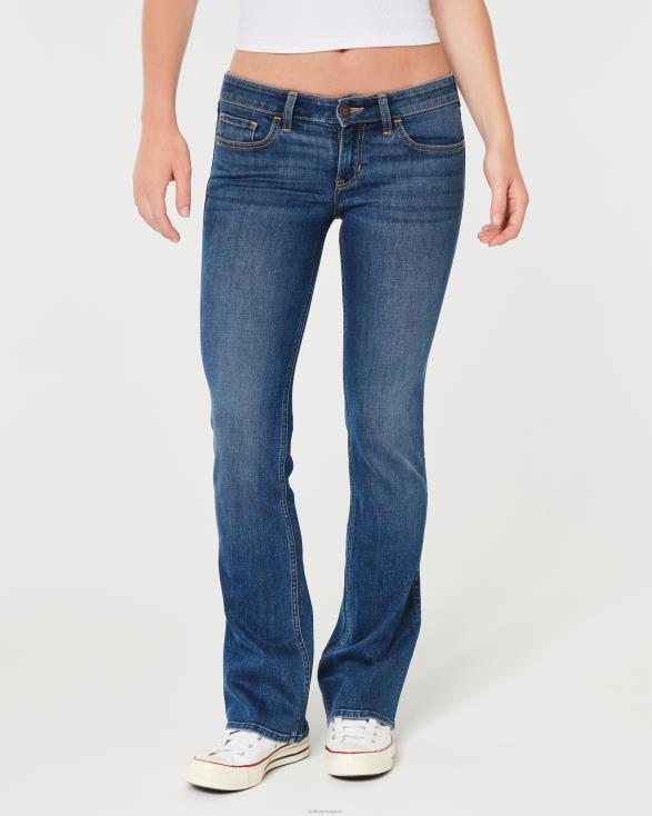 jeans met donkere wassing en lage taille donkere wassing laars vrouwen Hollister bodems 06JX504