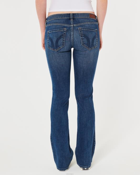 jeans met donkere wassing en lage taille donkere wassing laars vrouwen Hollister bodems 06JX504