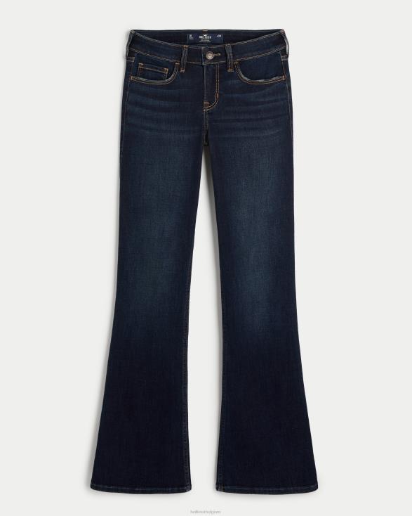 jeans met donkere wassing en lage taille donkere wassing vrouwen Hollister bodems 06JX533