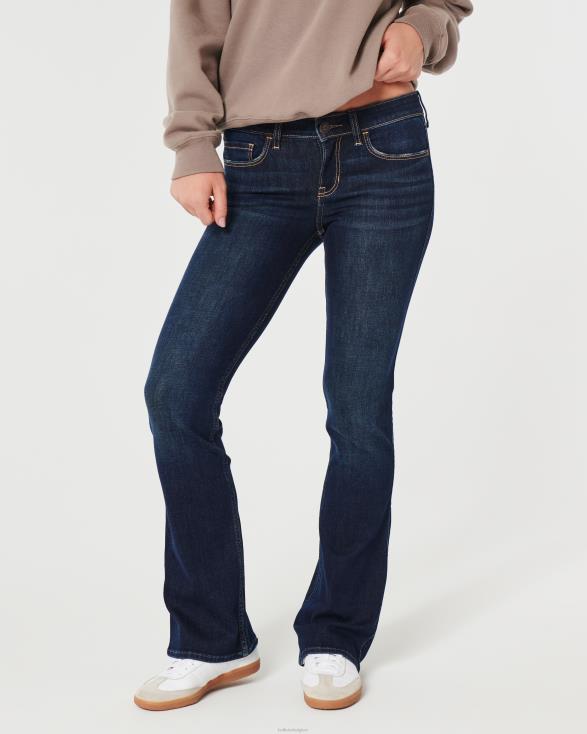 jeans met donkere wassing en lage taille donkere wassing vrouwen Hollister bodems 06JX533