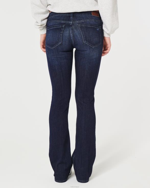 jeans met donkere wassing en lage taille donkere wassing vrouwen Hollister bodems 06JX594