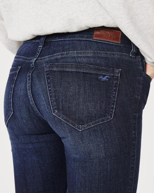 jeans met donkere wassing en lage taille donkere wassing vrouwen Hollister bodems 06JX594
