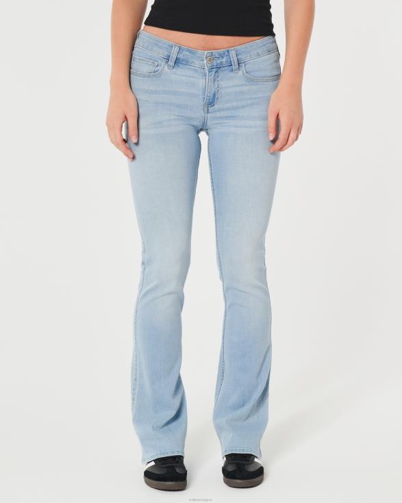 jeans met lichte wassing en lage taille lichte wassing vrouwen Hollister bodems 06JX545