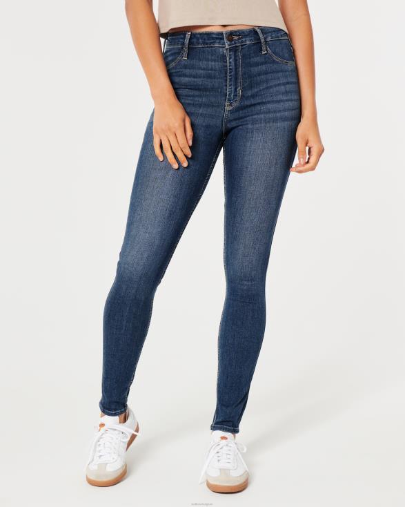 jeanslegging met medium wassing en hoge taille middel vervaagd vrouwen Hollister bodems 06JX537