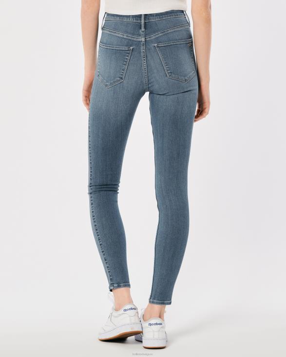 jeanslegging met medium wassing en ultrahoge taille medium wassen vrouwen Hollister bodems 06JX723