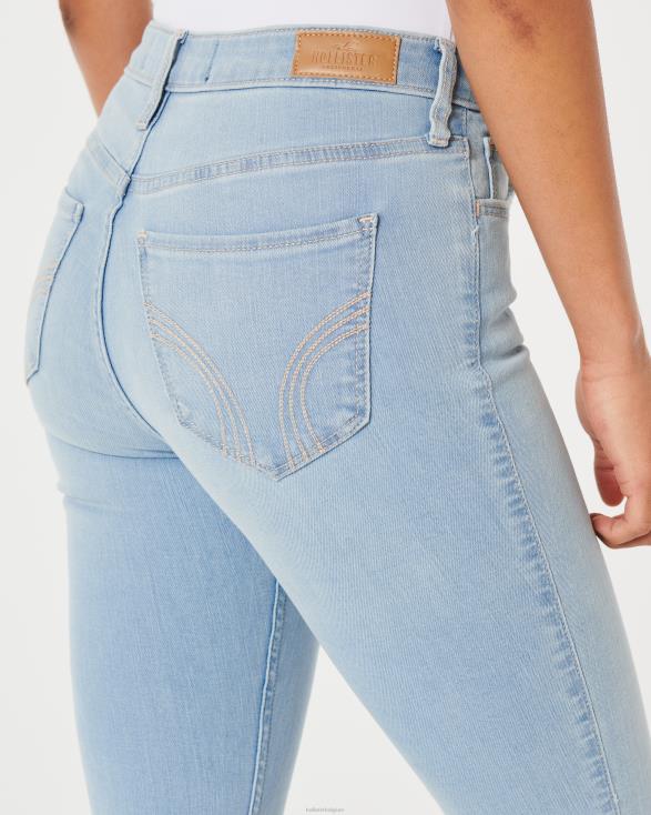 superskinny jeans met hoge taille en lichte wassing licht vrouwen Hollister bodems 06JX682