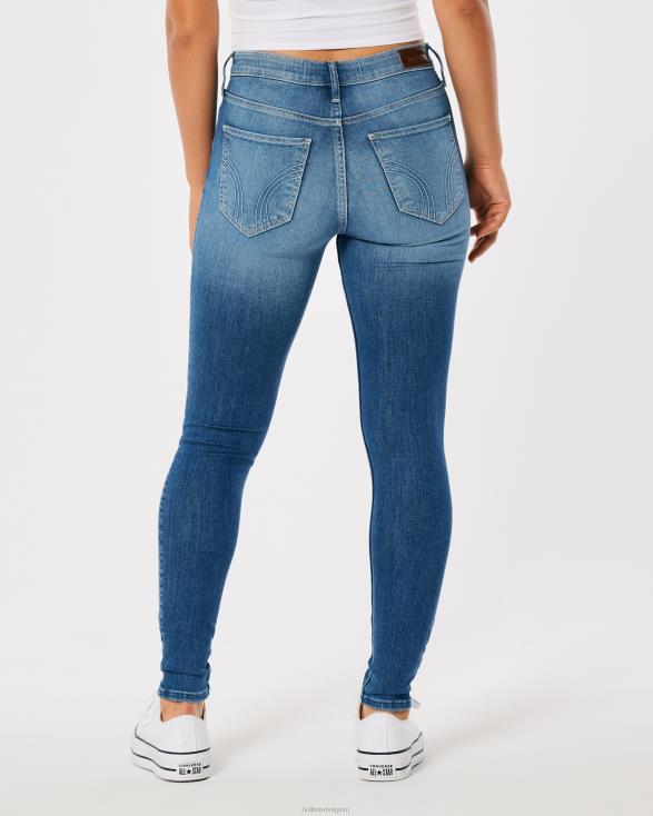 superskinny jeans met medium wassing en hoge taille medium vernietigen vrouwen Hollister bodems 06JX574