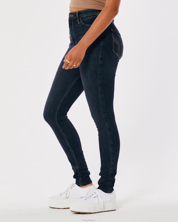 superskinny jeans met ultrahoge taille en donkere wassing donkere wassing vrouwen Hollister bodems 06JX729